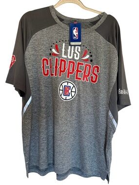 Fanatics NBA LA Clippers heathered charcoal grey raglan shooting shirt Man’s XL